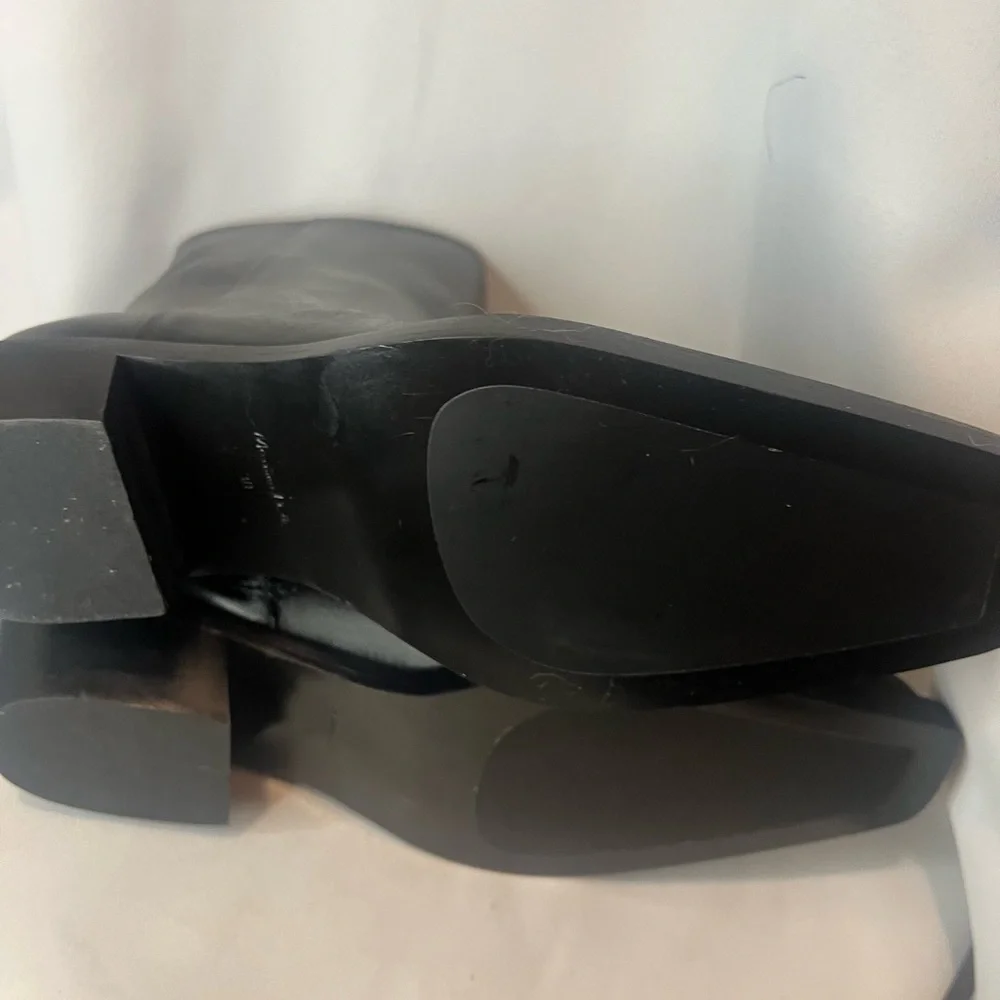 NWT Massimo Dutti Heeled Square-toe Ankle Boots In Black 1130 7.5 medium - Picture 8 of 11